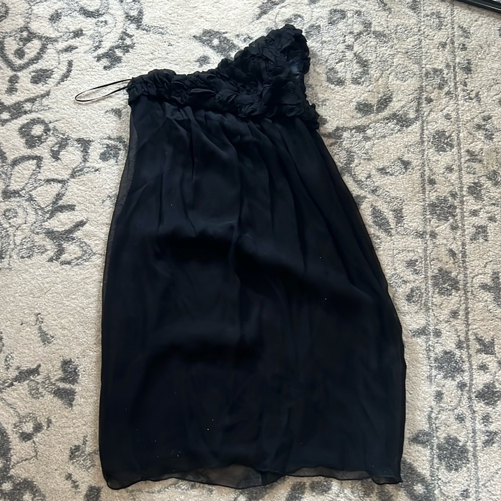 Black one shoulder dress, size 0